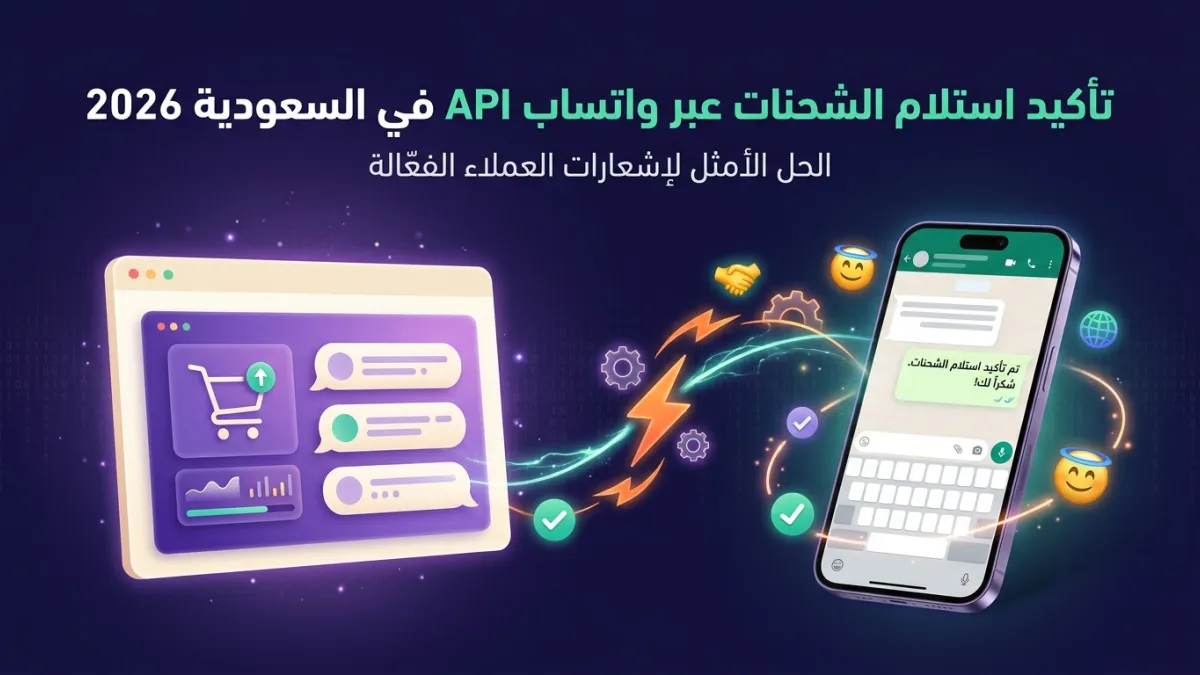 تأكيد استلام الشحنات عبر واتساب API في السعودية 2026