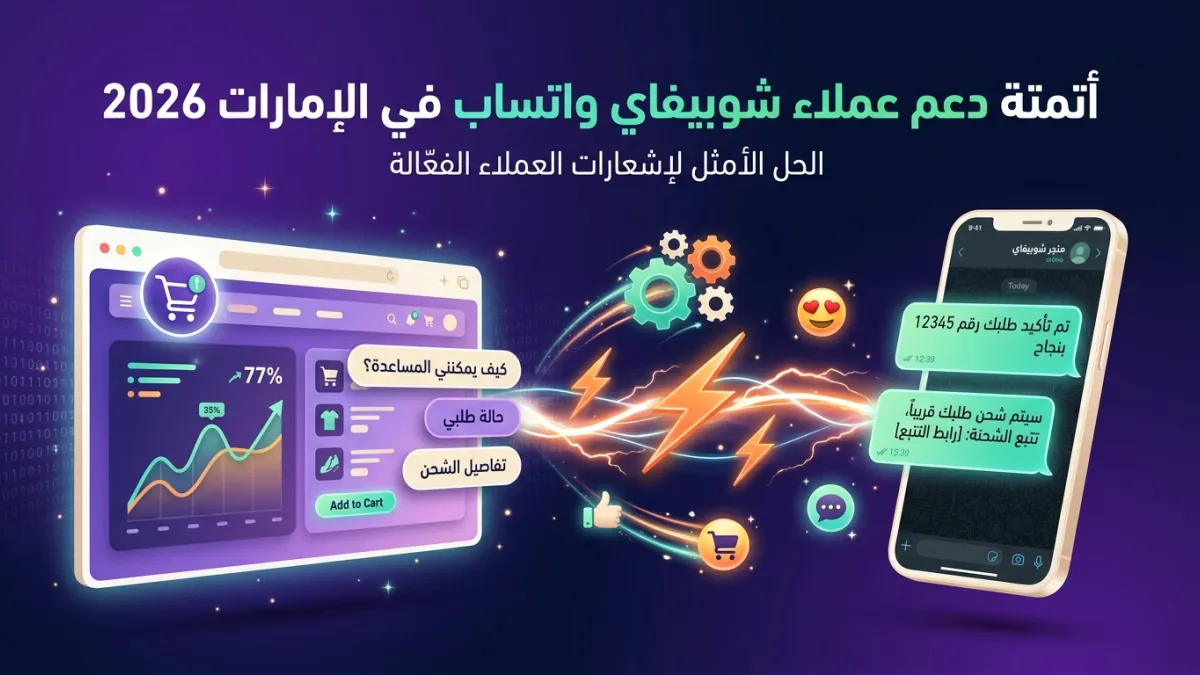 أتمتة دعم عملاء شوبيفاي واتساب في الإمارات 2026