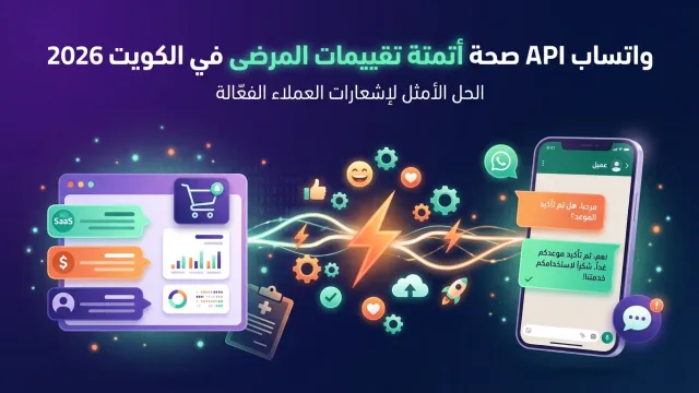 واتساب API صحة أتمتة تقييمات المرضى في الكويت 2026