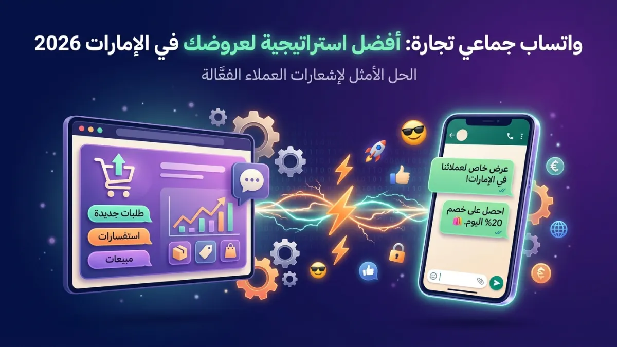 واتساب جماعي تجارة: أفضل استراتيجية لعروضك في الإمارات 2026