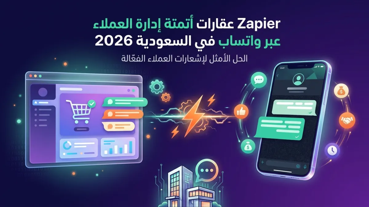Zapier عقارات أتمتة إدارة العملاء عبر واتساب في السعودية 2026