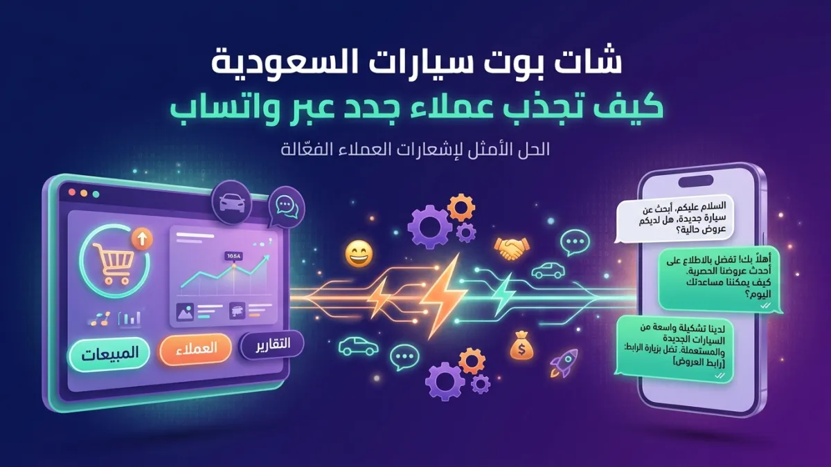 شات بوت سيارات السعودية كيف تجذب عملاء جدد عبر واتساب