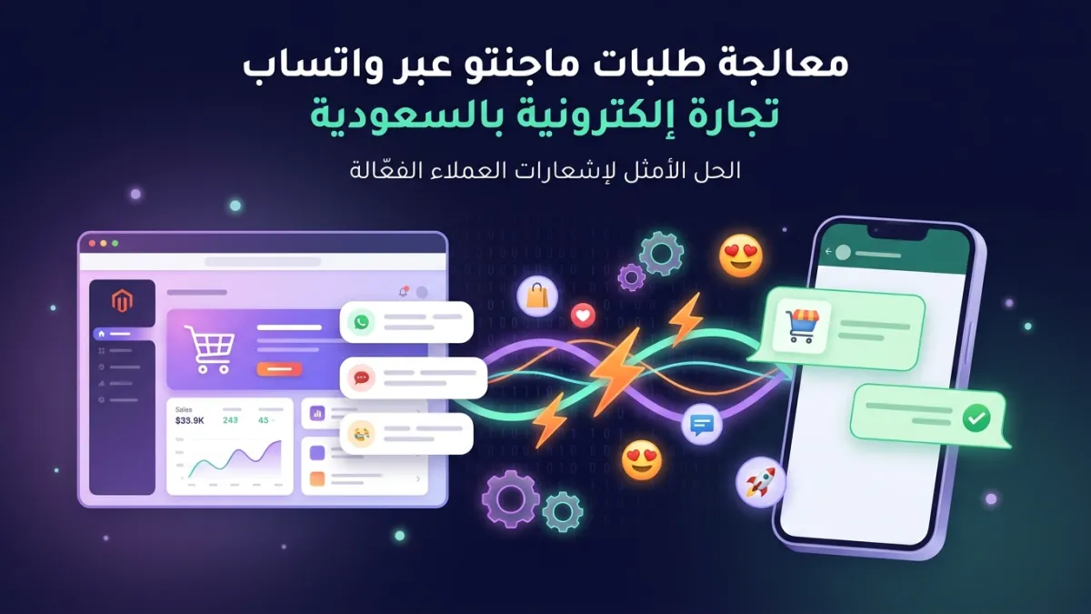 معالجة طلبات ماجنتو عبر واتساب تجارة إلكترونية بالسعودية