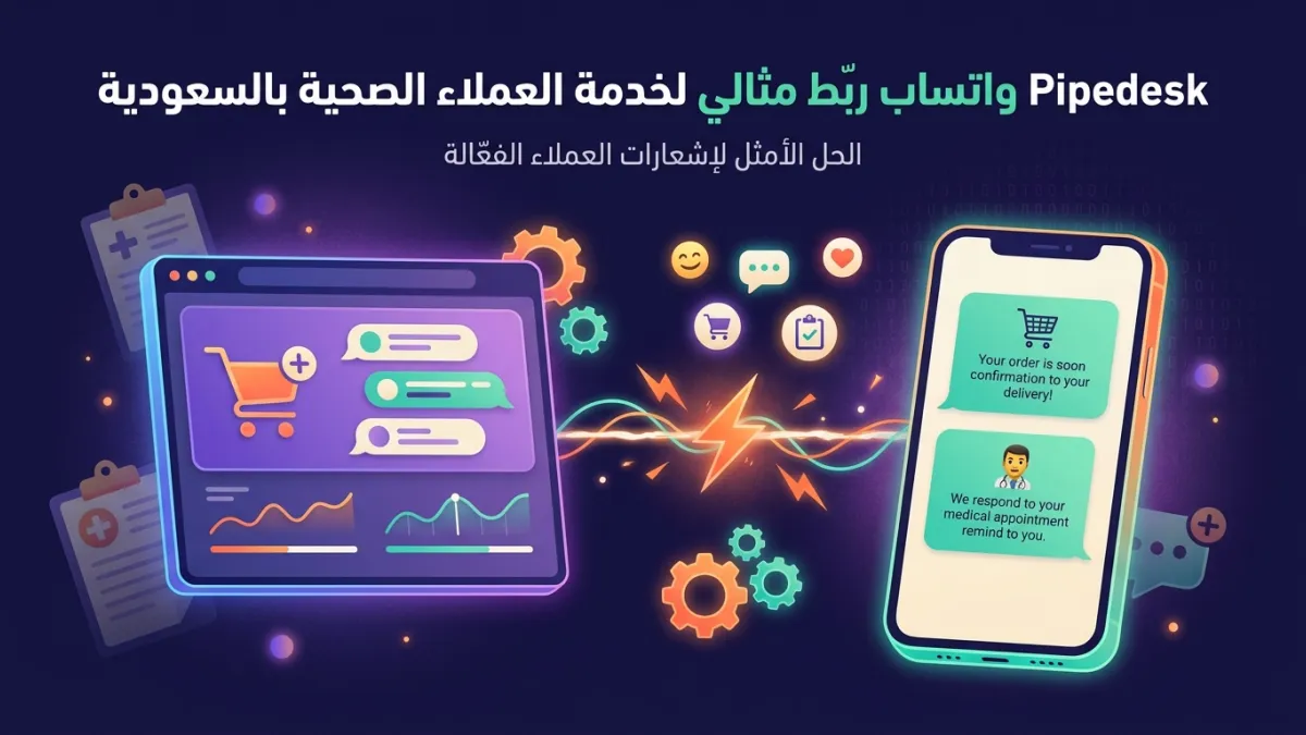 Pipedesk واتساب ربط مثالي لخدمة العملاء الصحية بالسعودية