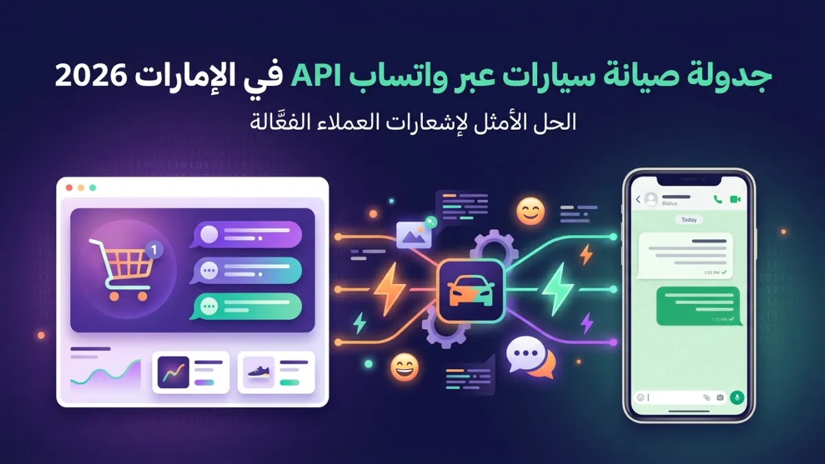 جدولة صيانة سيارات عبر واتساب API في الإمارات 2026