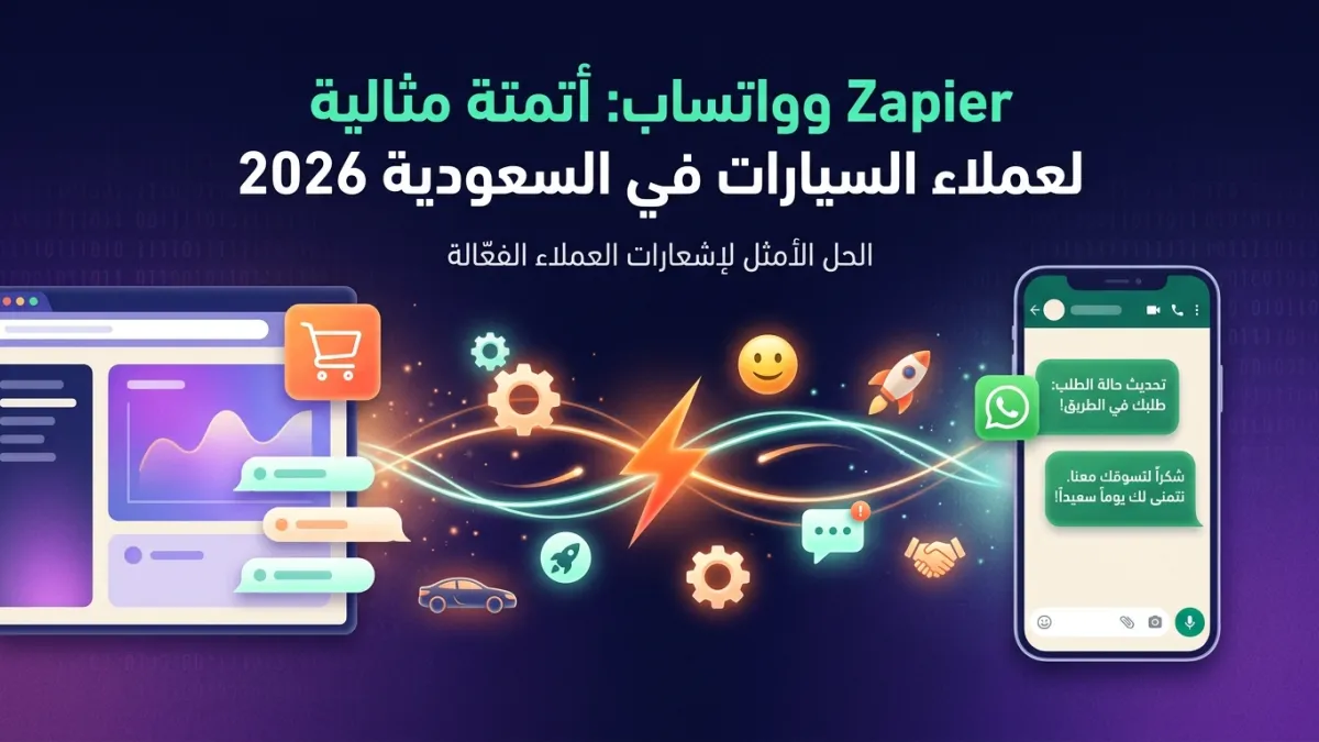 Zapier وواتساب: أتمتة مثالية لعملاء السيارات في السعودية 2026