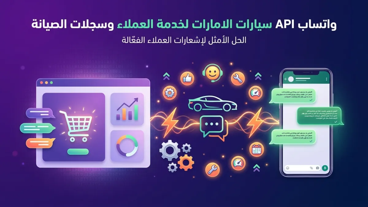 واتساب API سيارات الامارات لخدمة العملاء وسجلات الصيانة