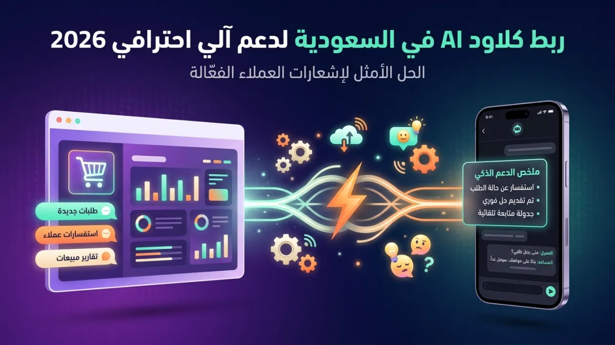 ربط كلاود AI في السعودية لدعم آلي احترافي 2026