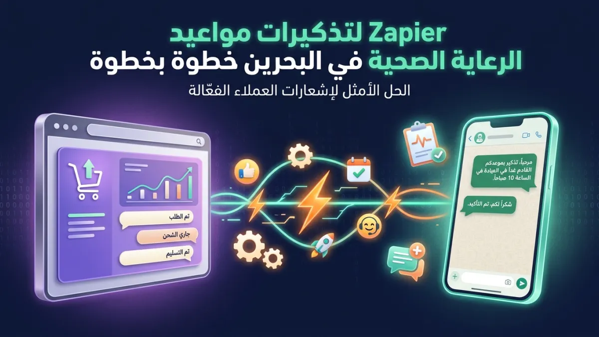 Zapier لتذكيرات مواعيد الرعاية الصحية في البحرين خطوة بخطوة