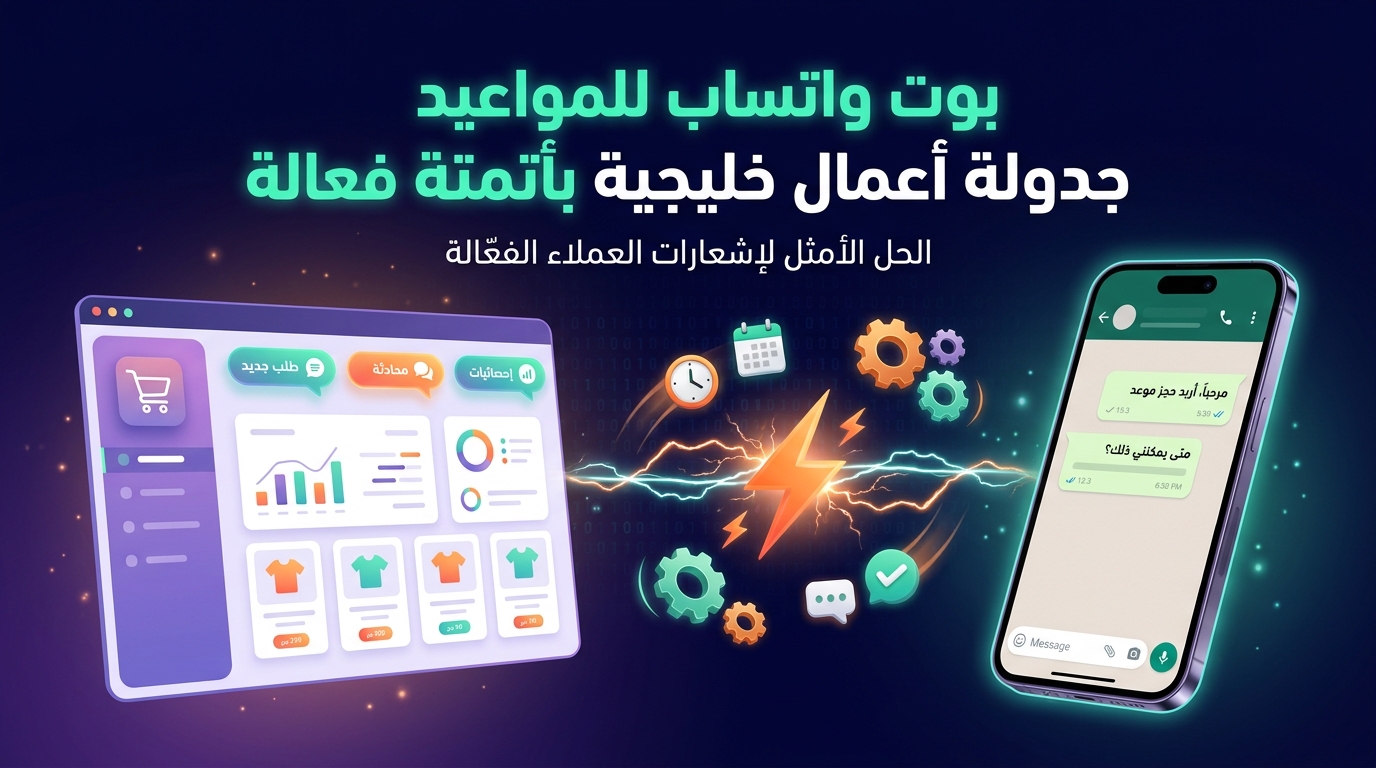 بوت واتساب للمواعيد جدولة أعمال خليجية بأتمتة فعالة