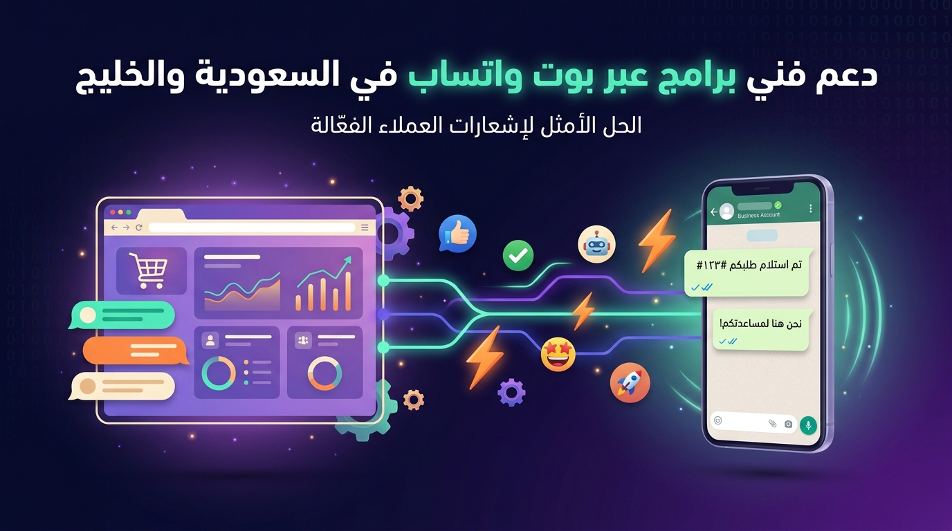 دعم فني برامج عبر بوت واتساب في السعودية والخليج